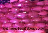 TRBS06 15 inches 8*16mm faceted teardrop red strawberry quartz gemstone beads