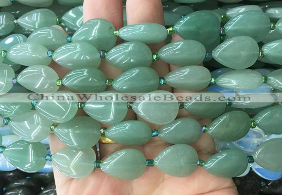 TRBS22 15 inches 13*18mm flat teardrop green aventurine gemstone beads