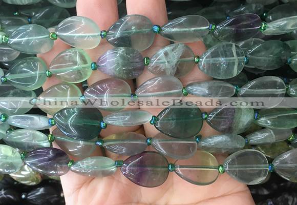 TRBS31 15 inches 13*18mm flat teardrop fluorite gemstone beads wholesale