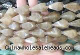 TRBS58 15 inches 11*22mm - 12*25mm faceted teardrop quartz beads