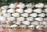 TRBS63 15 inches 11*22mm - 12*25mm faceted teardrop white opal beads