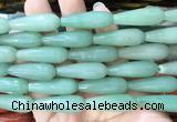 TRBS71 15 inches 10*30mm faceted teardrop green aventurine beads wholesale