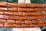 TWBS11 15 inches 9*20mm twist column red jasper gemstone beads