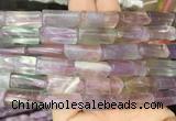 TWBS21 15 inches 9*20mm twist column fluorite gemstone beads