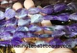 TWBS25 15 inches 13*18mm twist oval amethyst beads wholesale