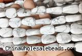 TWBS31 15 inches 13*18mm twist oval white howlite beads wholesale