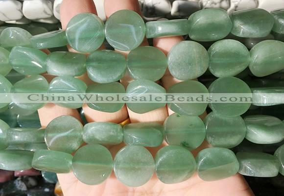 TWBS52 15 inches 16mm twist coin green aventurine beads wholesale