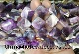 TWBS82 15 inches 16mm twist diamond amethyst beads wholesale