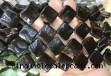 TWBS90 15 inches 16mm twist diamond black obsidian beads wholesale