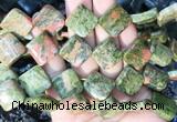 TWBS92 15 inches 16mm twist diamond unakite beads wholesale